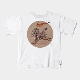 Squirrel in Shining Armor with trusted Bunny Steed Kids T-Shirt